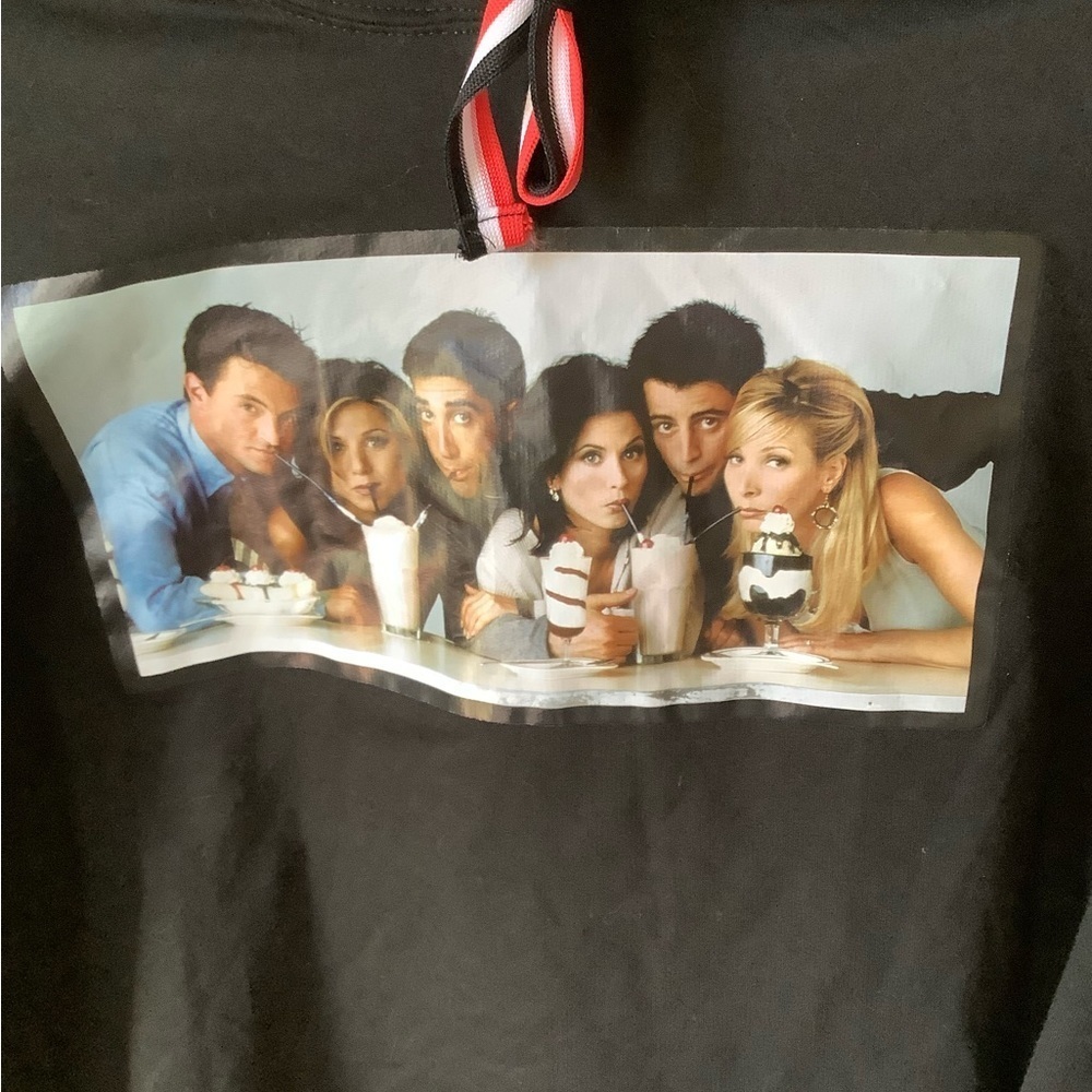 Vintage Friends Black Cropped Hoodie Shirt - Picture 5 of 7